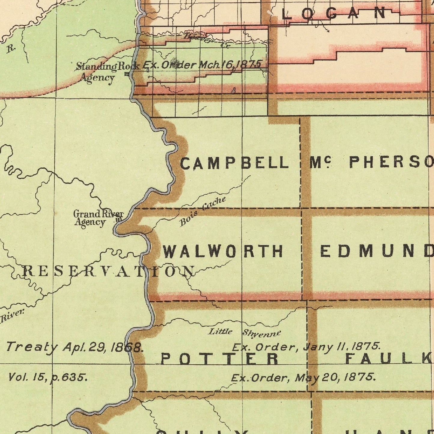 Vintage 1876 Dakota Territory Historic Map
