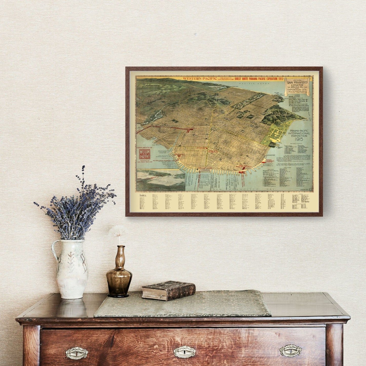 Vintage Map of San Francisco, California, 1914