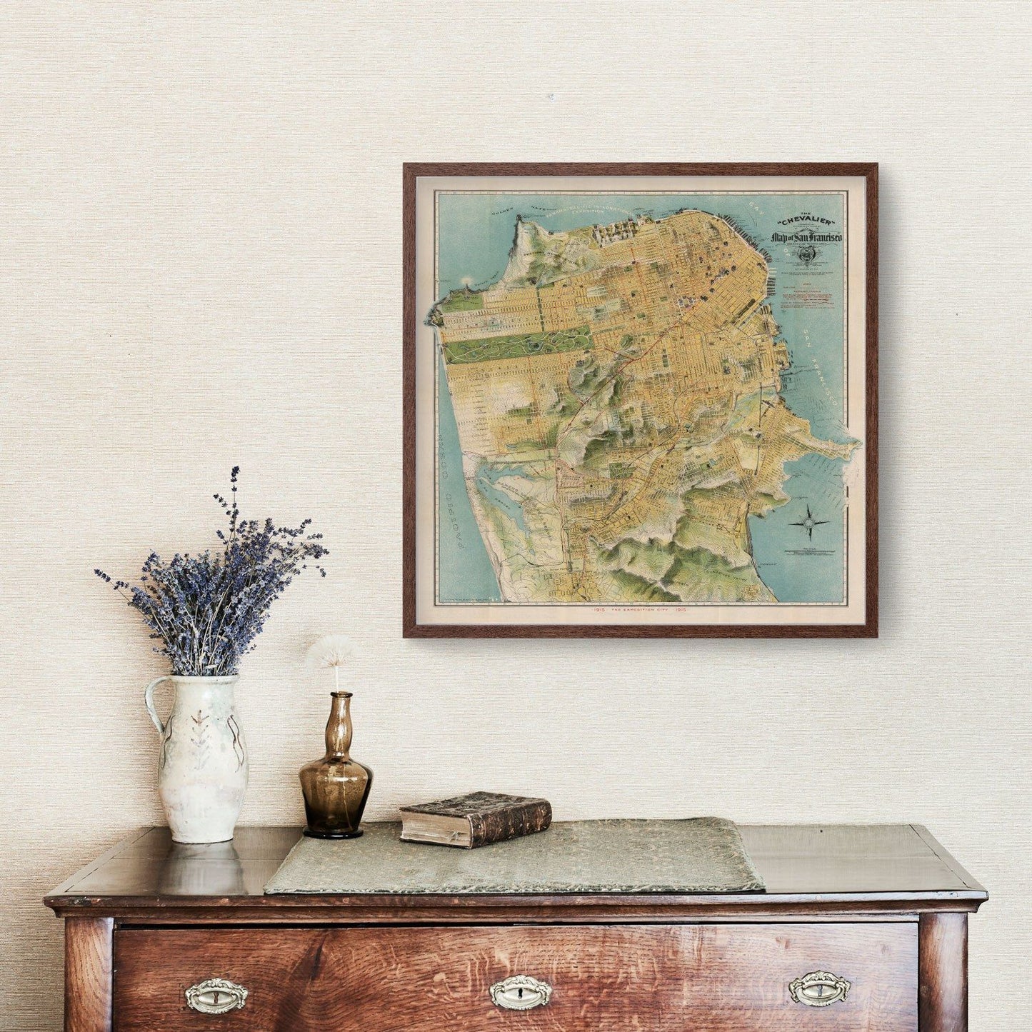 Vintage Map of San Francisco, California, 1915