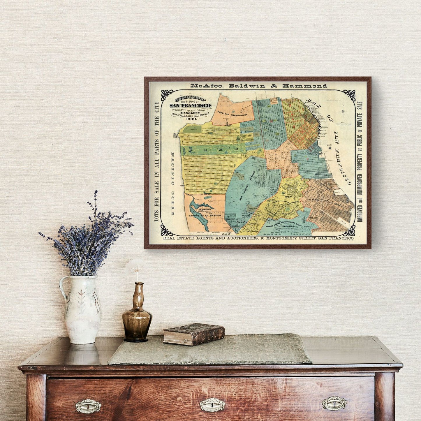 Vintage Map of San Francisco, California, 1890