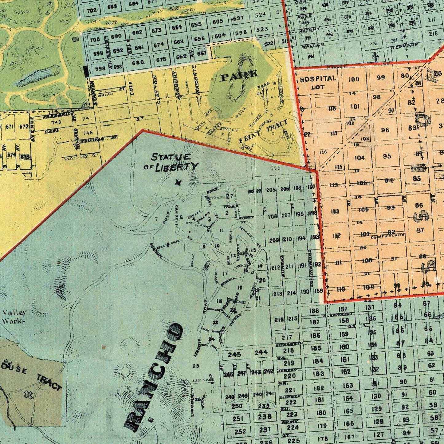 Vintage Map of San Francisco, California, 1890