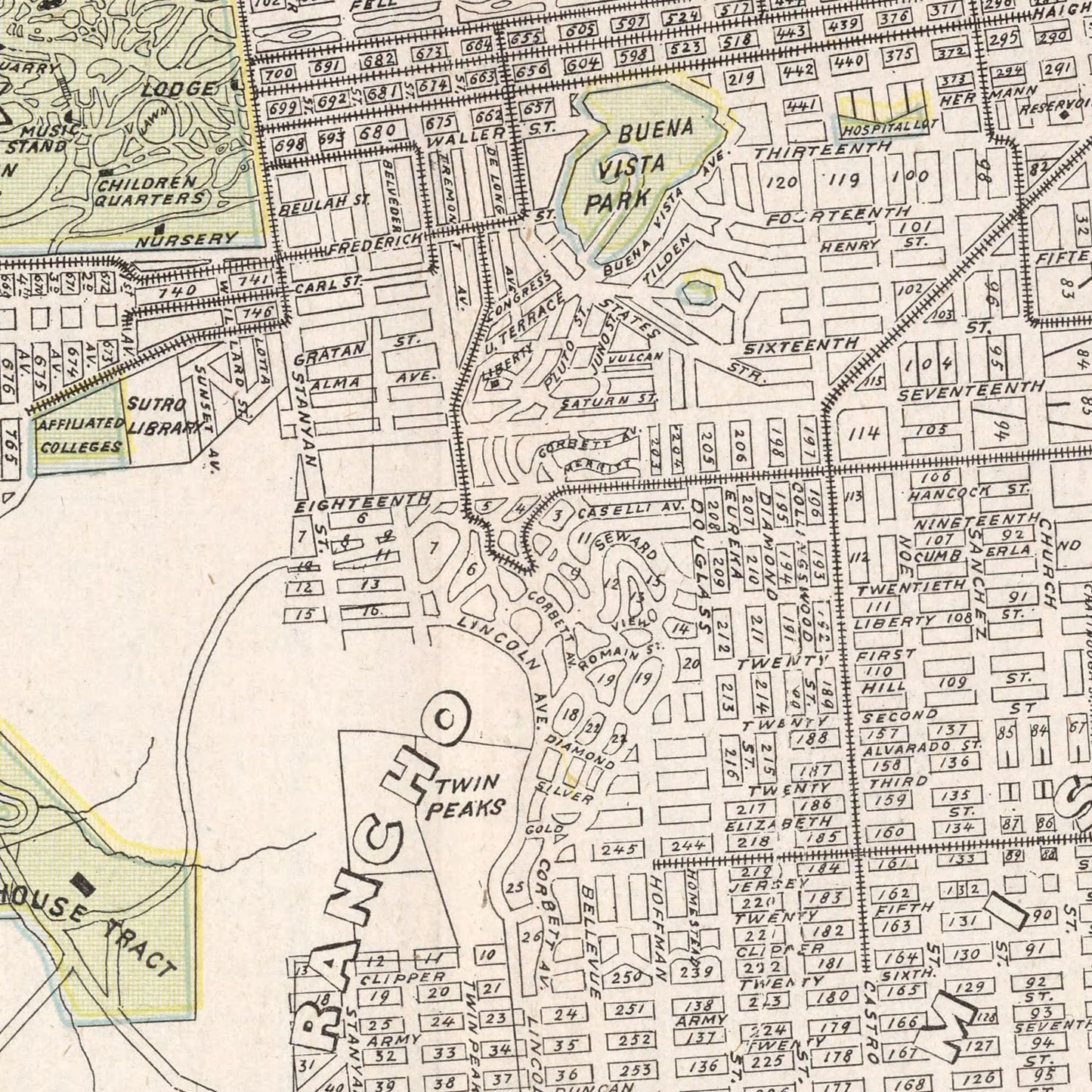Vintage Map of San Francisco, California, 1901