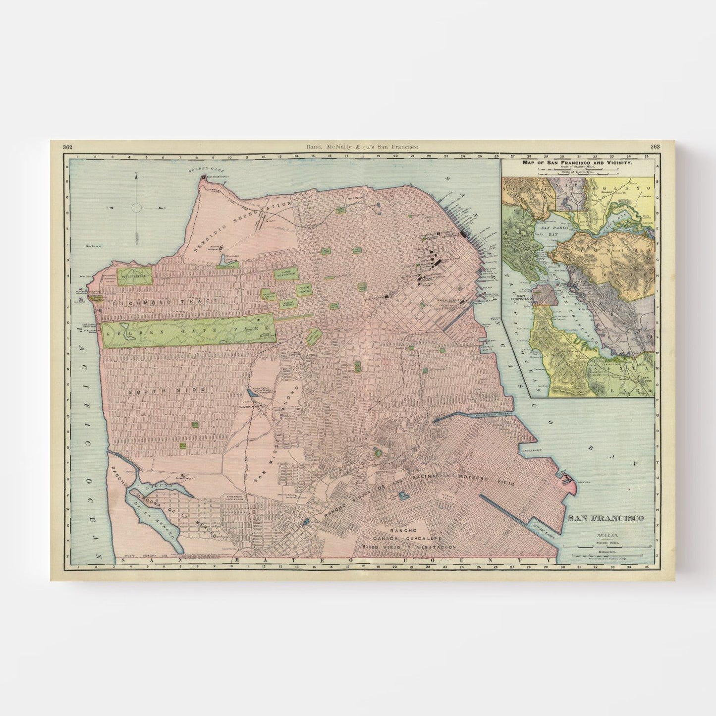Vintage Map of San Francisco, California, 1903