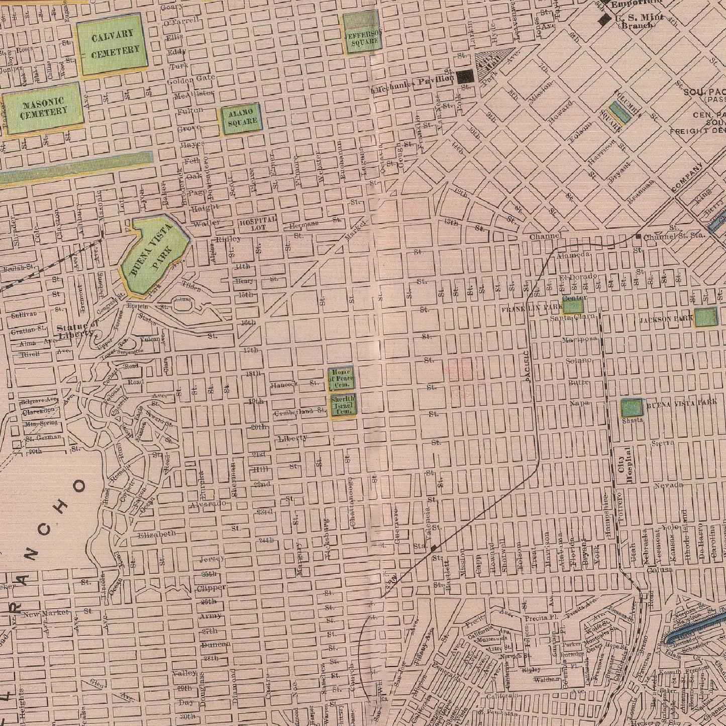 Vintage Map of San Francisco, California, 1903
