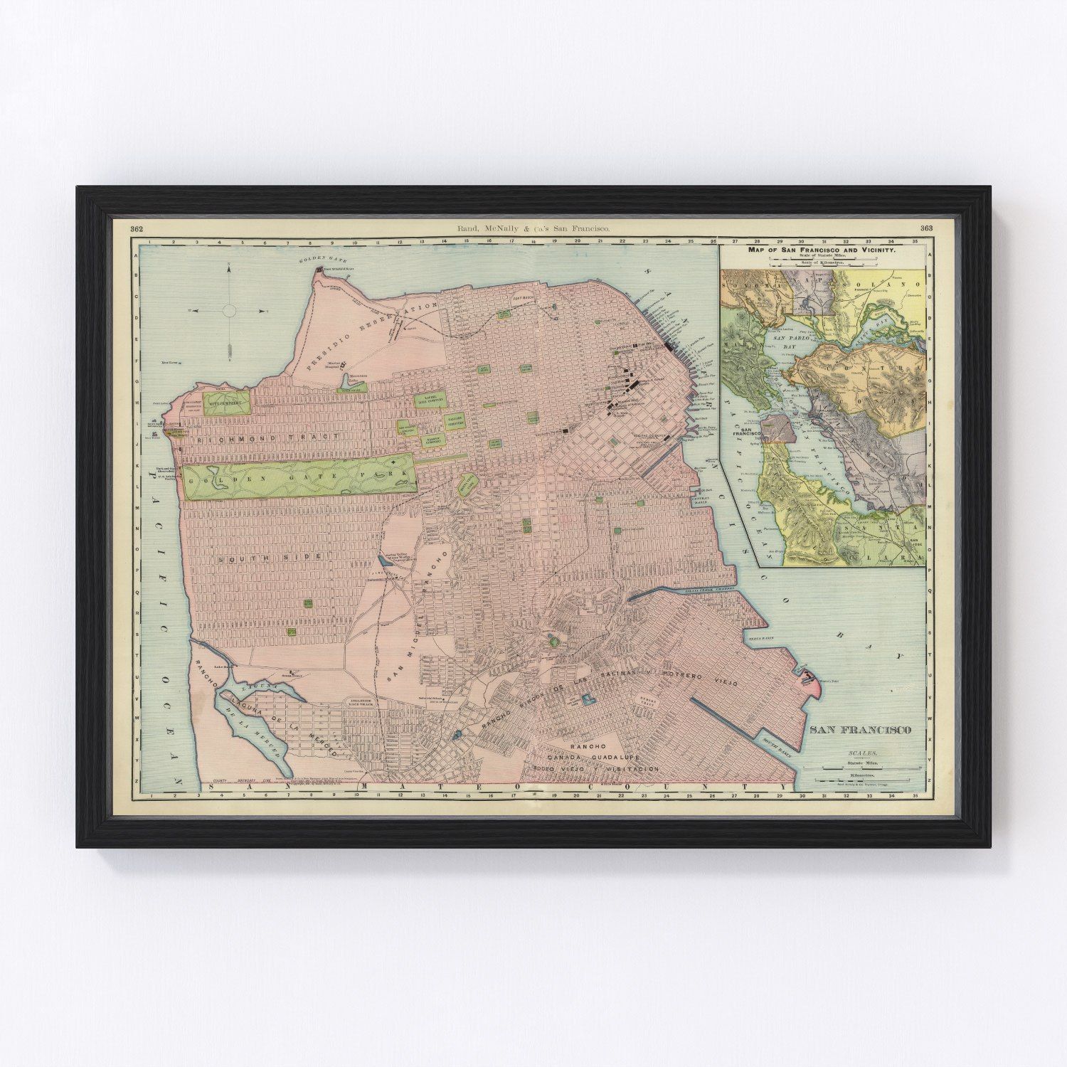 vintage map of San Francisco, California, 1903