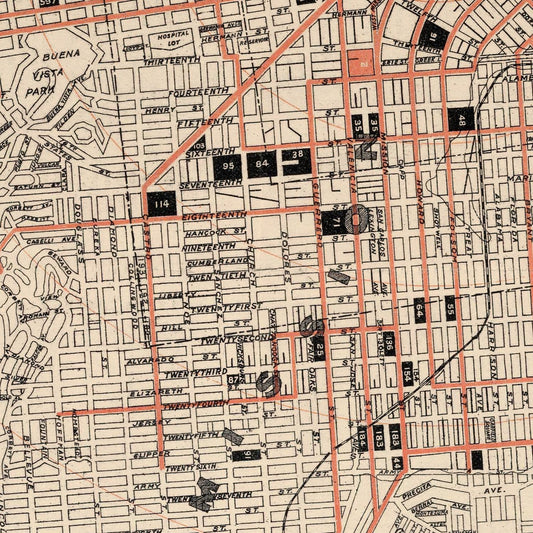 Vintage Map of San Francisco, California, 1897