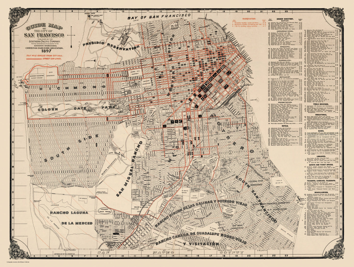 Vintage Map of San Francisco, California, 1897
