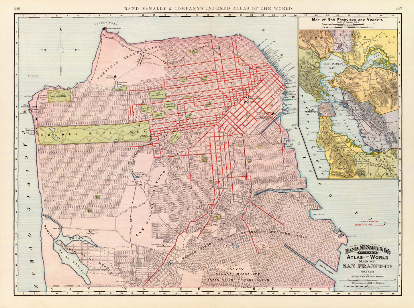 Vintage Map of San Francisco, California, 1897