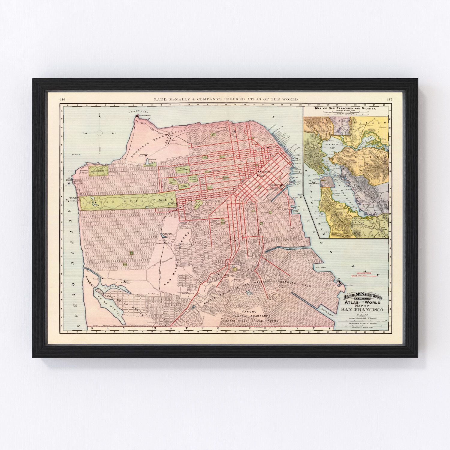 vintage map of San Francisco, California, 1897