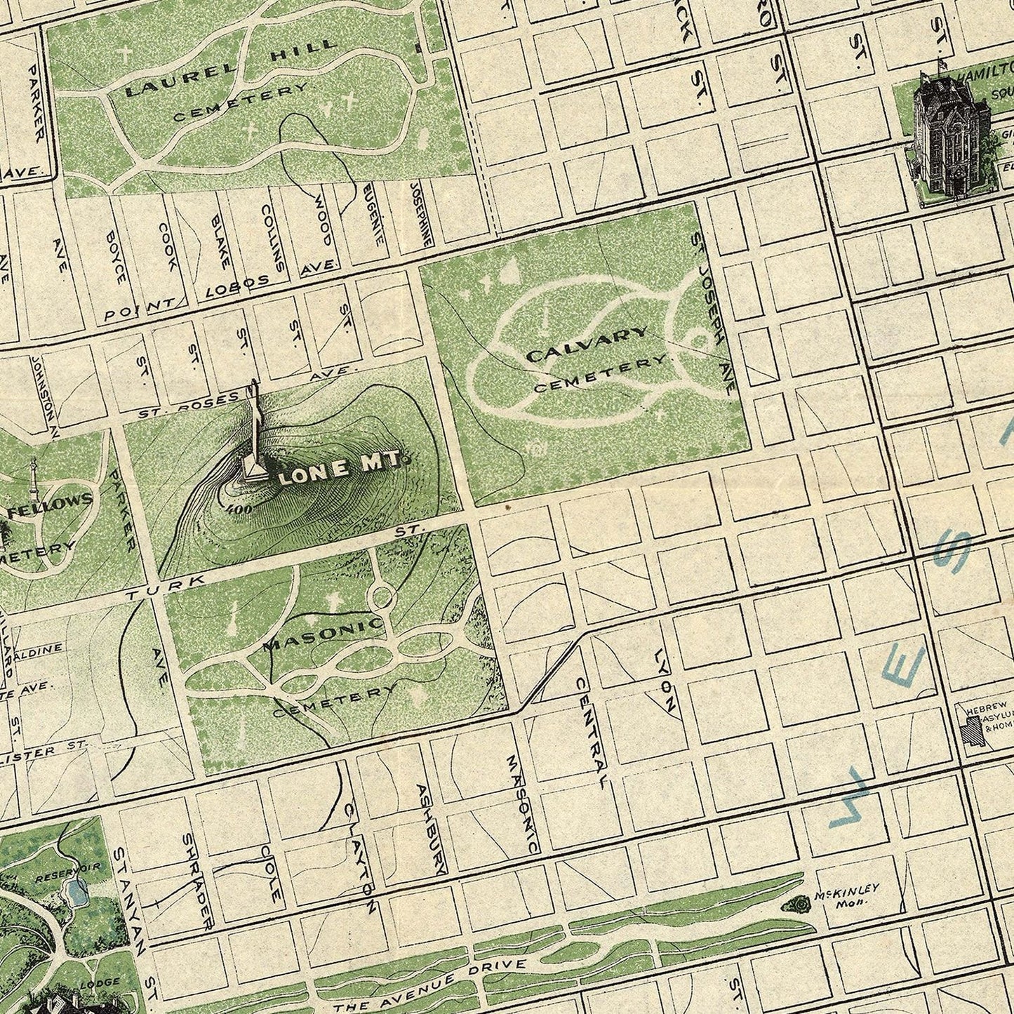 Vintage Map of San Francisco, California, 1904