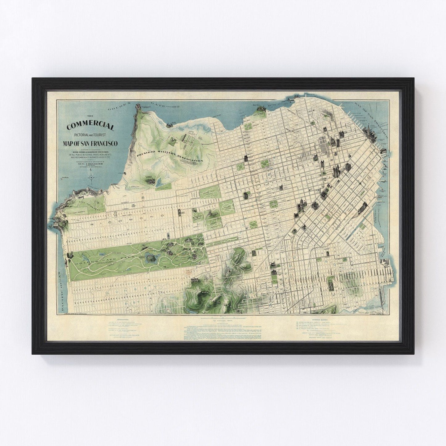 vintage map of San Francisco, California, 1904