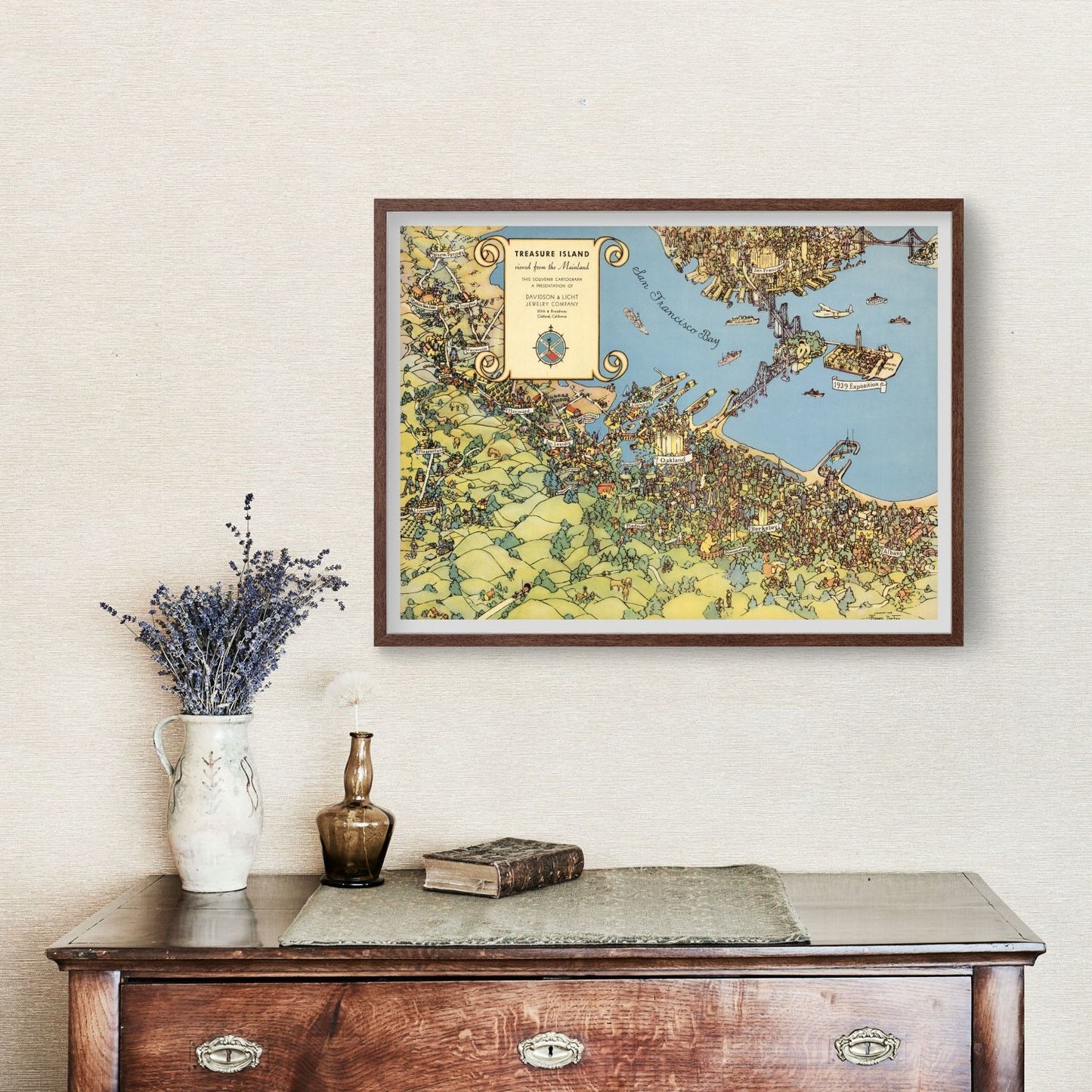 Vintage Map of San Francisco, California, 1938