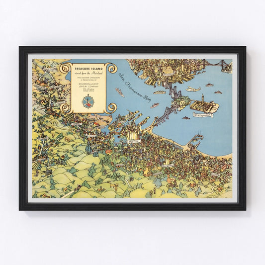 vintage map of San Francisco, California, 1938