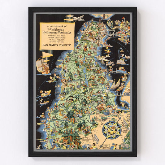Vintage map of San Francisco, California, 1940