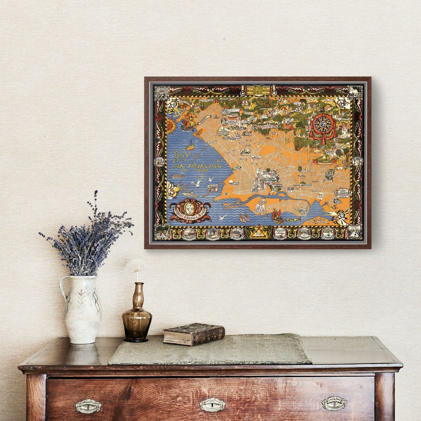 Vintage Map of San Francisco, California, 1930