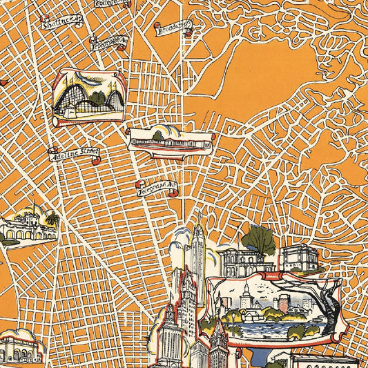 Vintage Map of San Francisco, California, 1930
