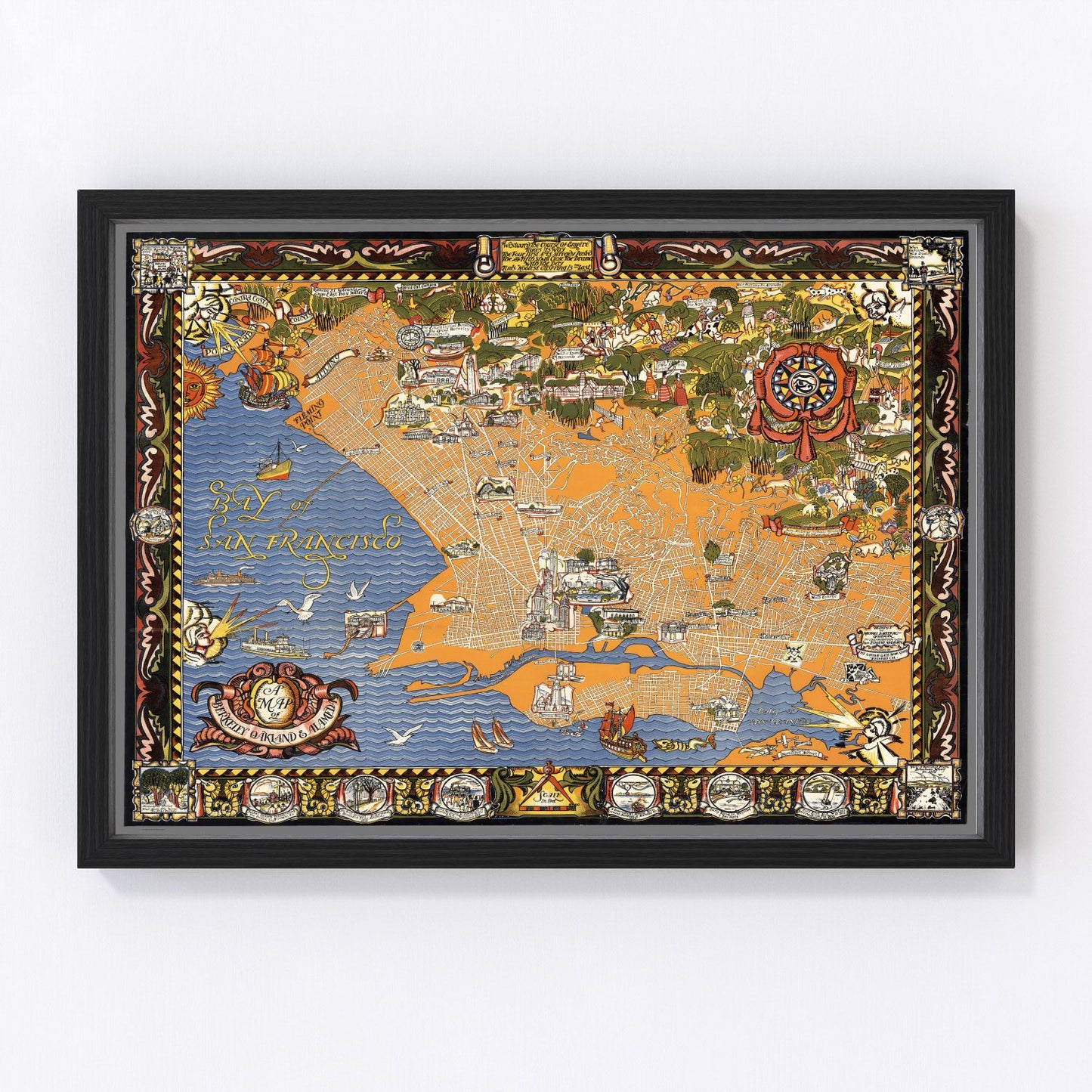vintage map of San Francisco, California, 1930