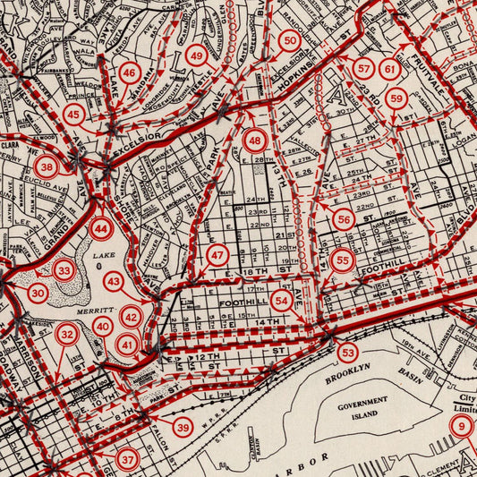 Vintage Map of San Francisco, California, 1935