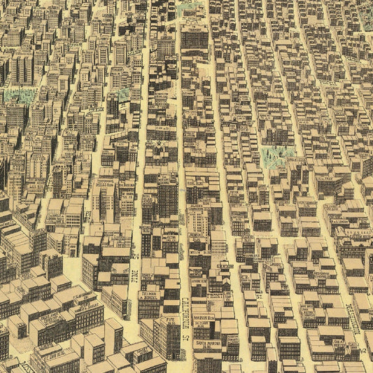 Vintage Map of San Francisco, California, 1913
