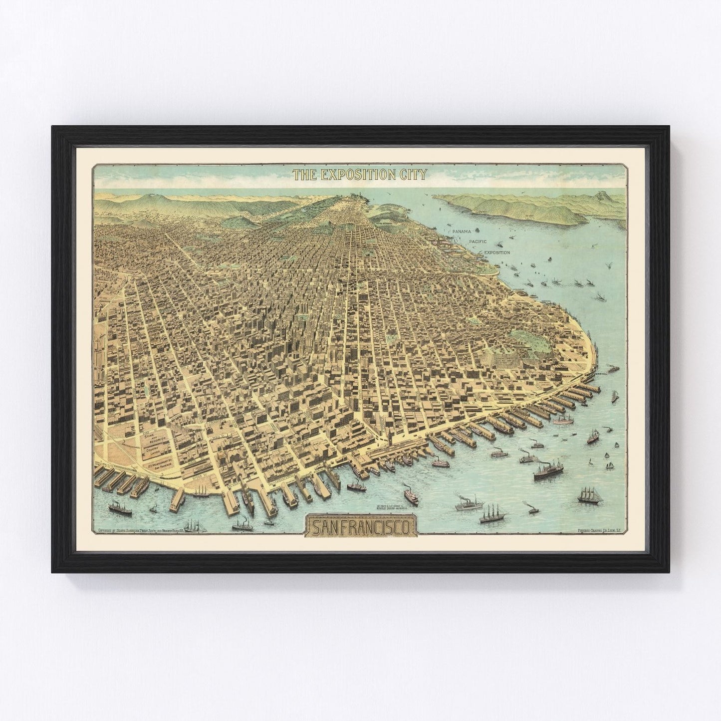 Vintage map of San Francisco, California, 1913