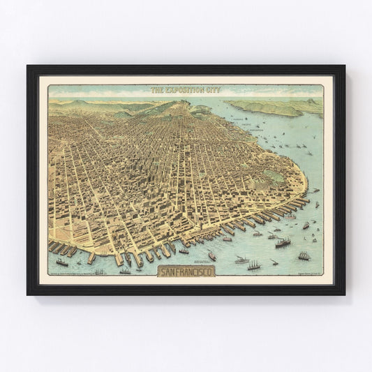 Vintage map of San Francisco, California, 1913