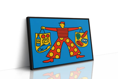 French Grocery Run Whimsical Kitchen Wall Art