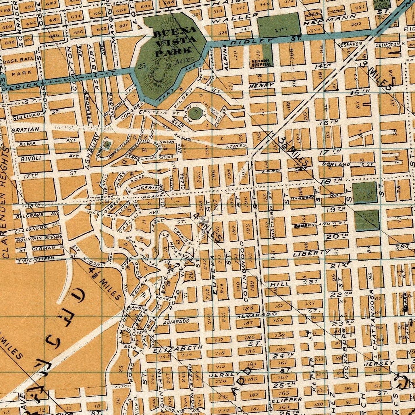 Vintage Map of San Francisco, California, 1894