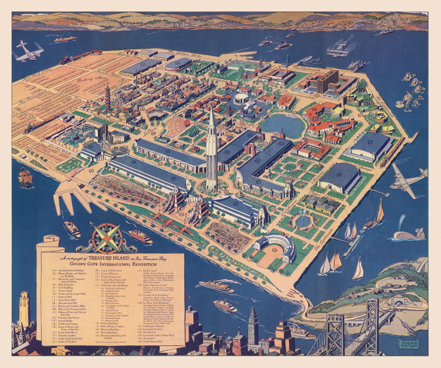 Vintage Map of San Francisco, California, 1939 III