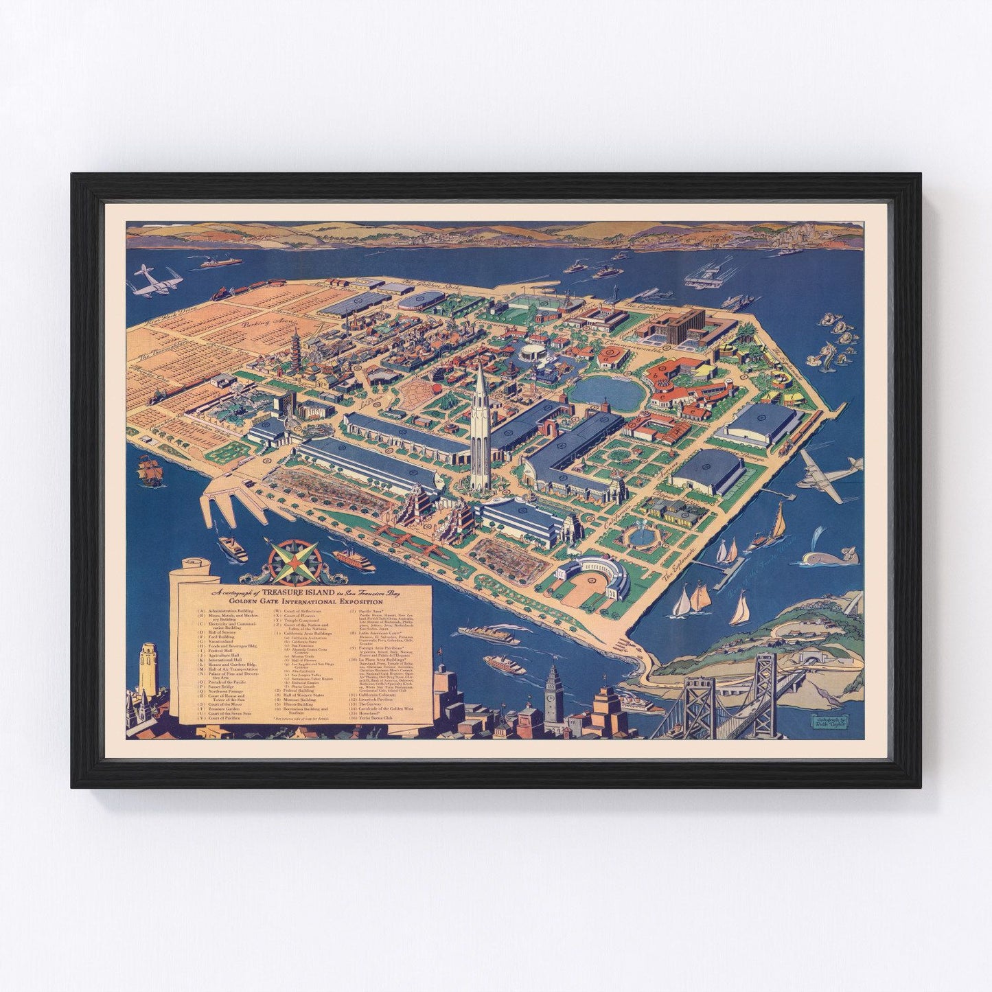 vintage map of San Francisco, California, 1939