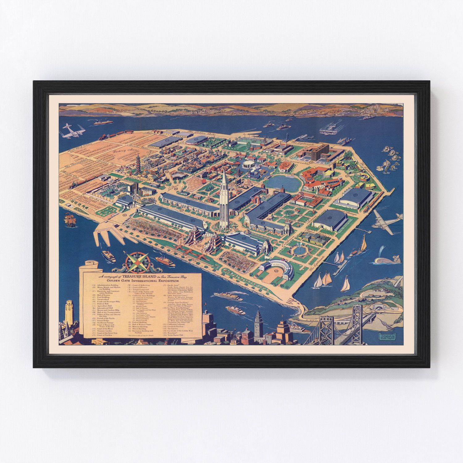vintage map of San Francisco, California, 1939