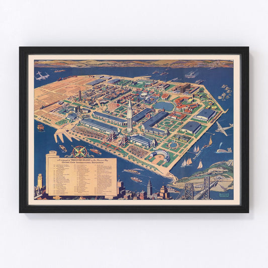 vintage map of San Francisco, California, 1939