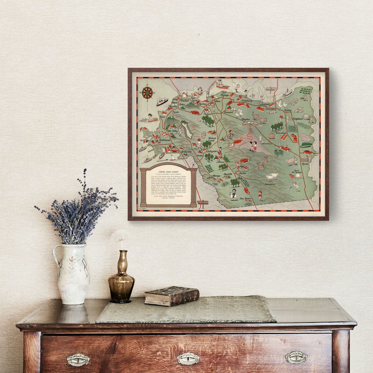 Vintage Map of San Francisco, California, 1932