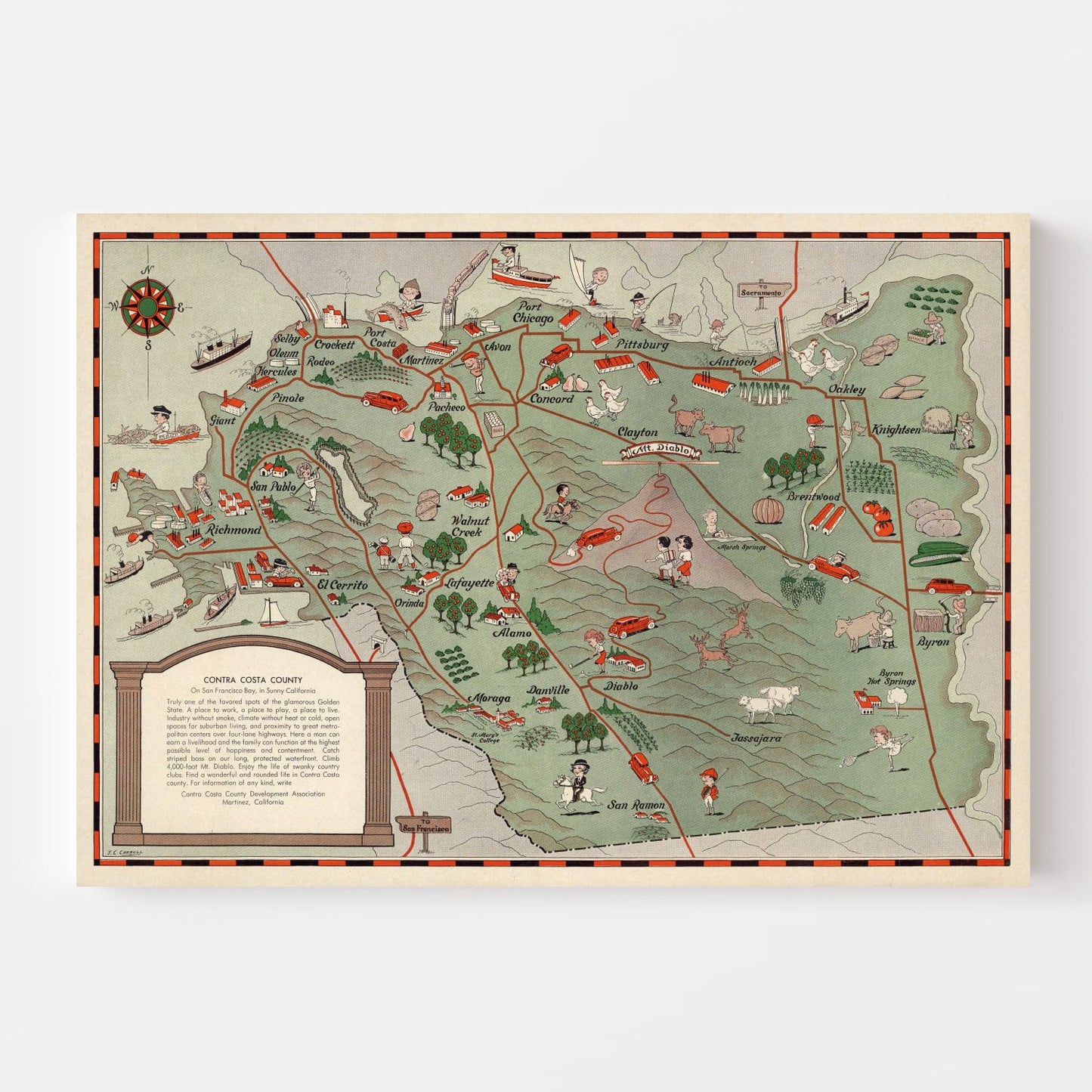 Vintage Map of San Francisco, California, 1932