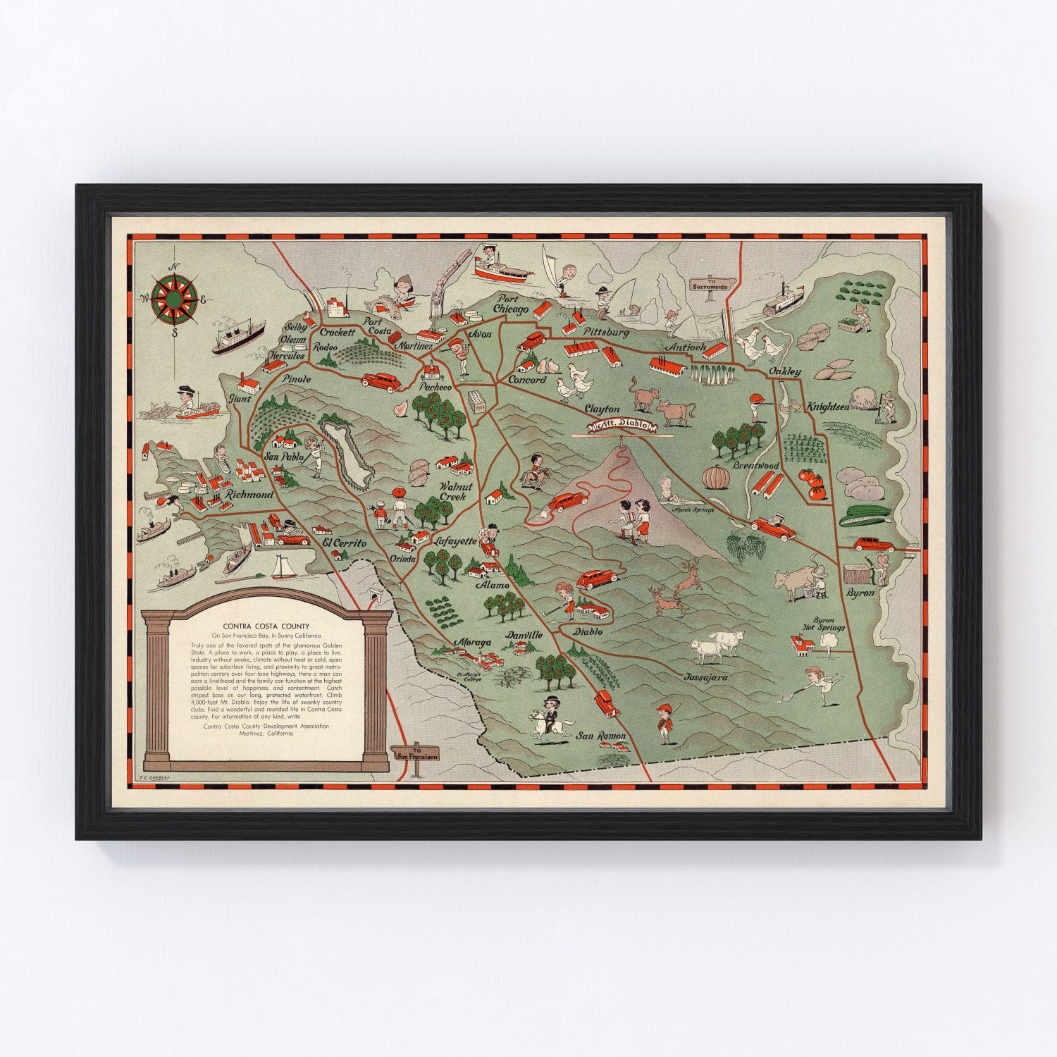 Vintage map of San Francisco, California, 1932