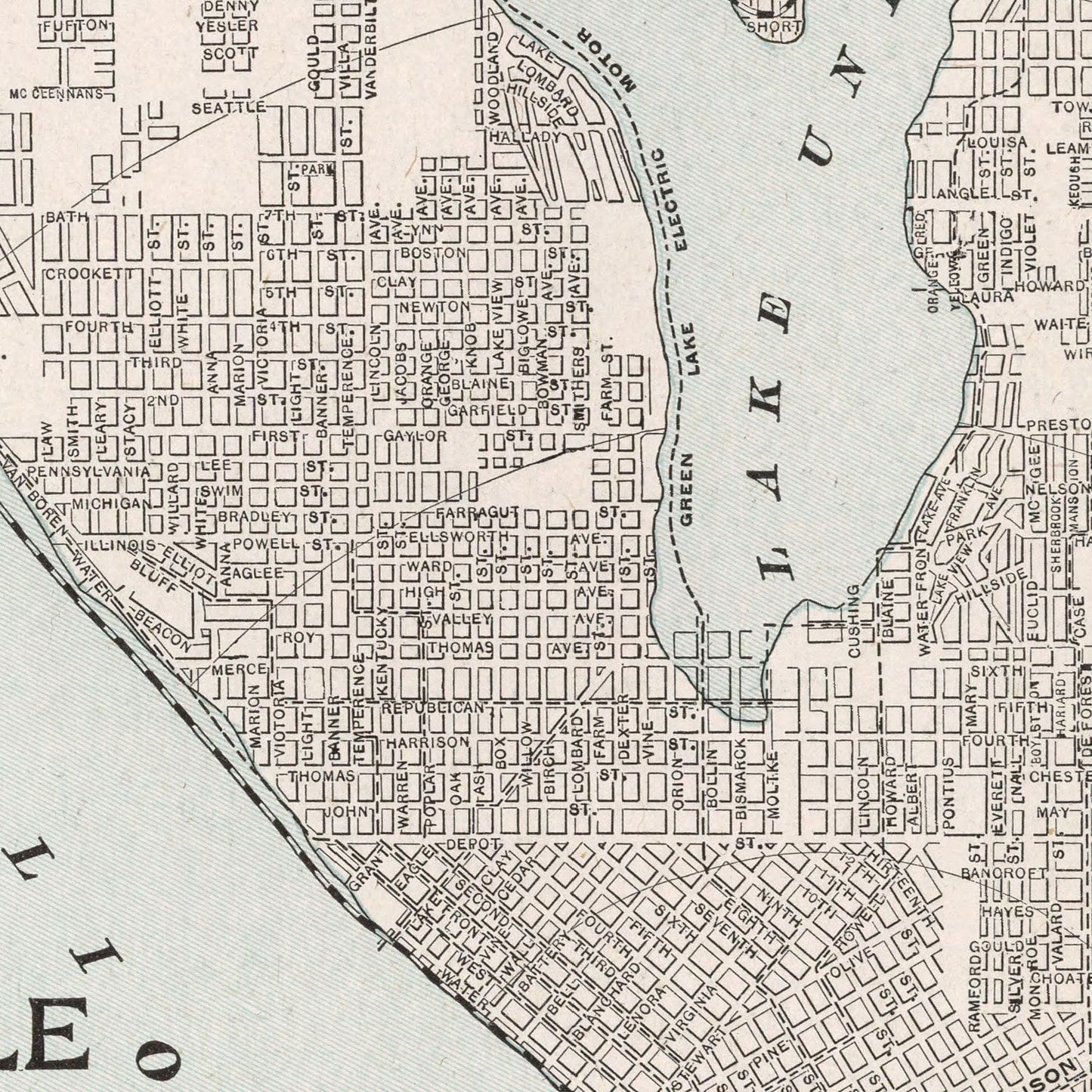 Vintage Map of Seattle, Washington, 1901