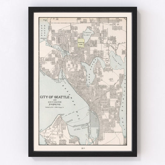vintage map of Seattle, Washington, 1901