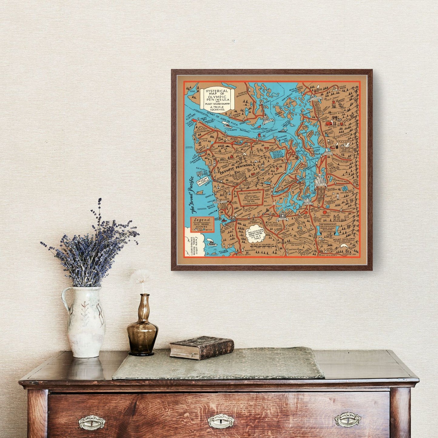 Vintage Map of Seattle, Washington, 1934