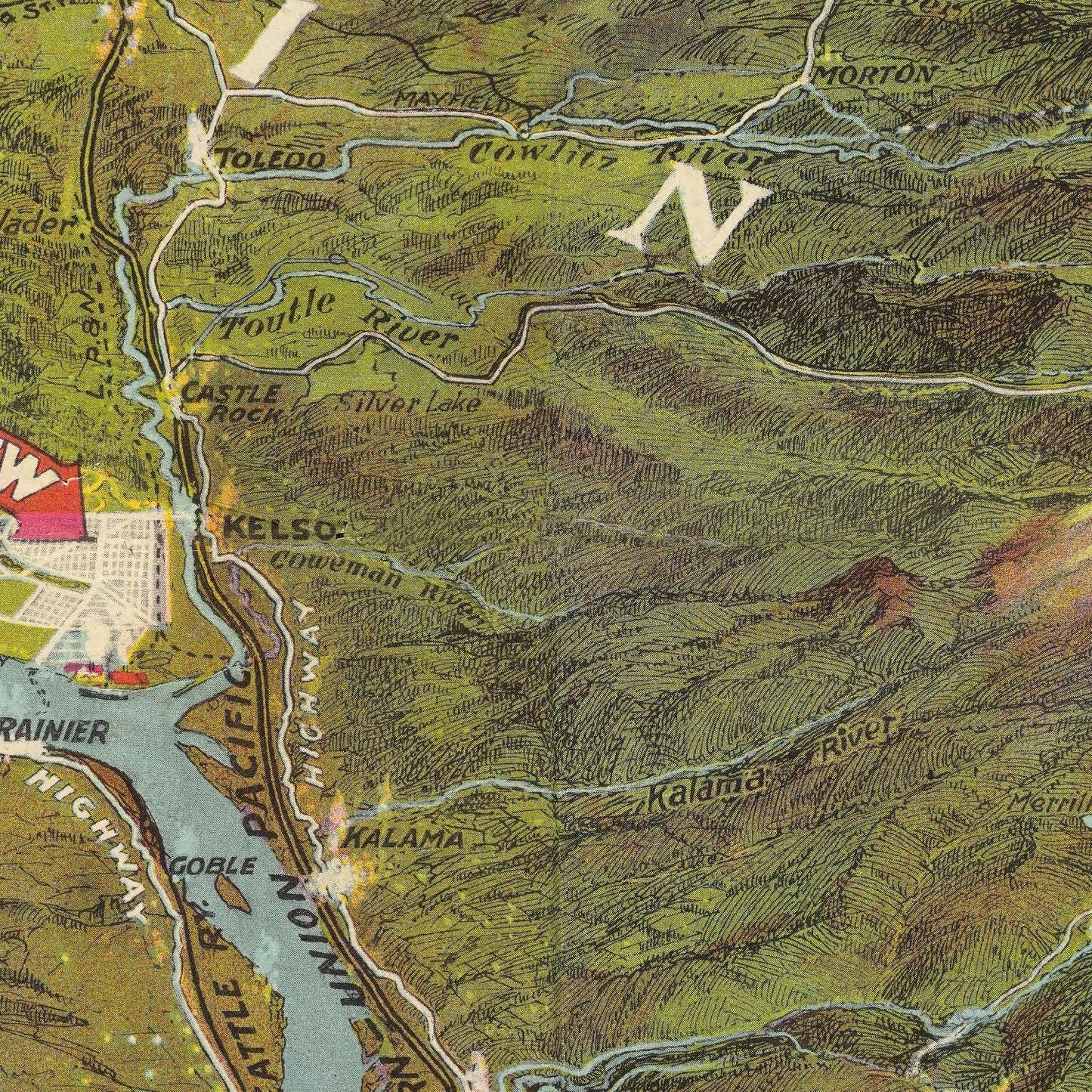 Vintage Map of Seattle, Washington, 1923