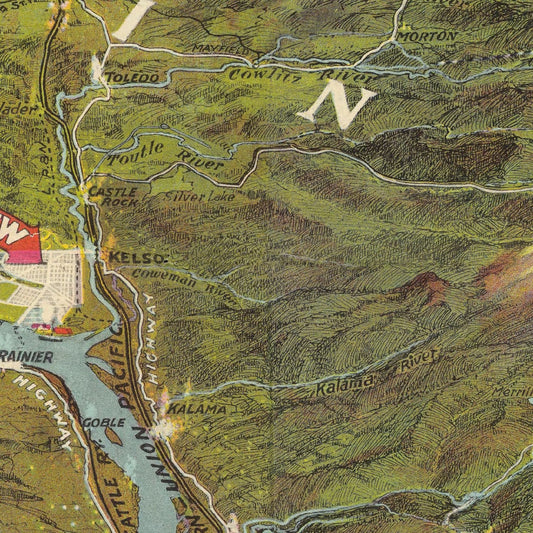 Vintage Map of Seattle, Washington, 1923
