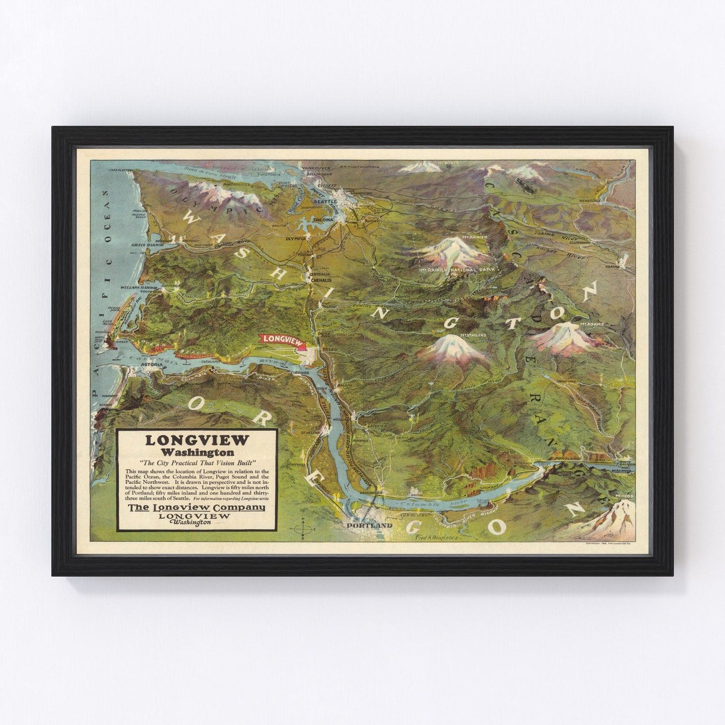 vintage map of Seattle, Washington, 1923