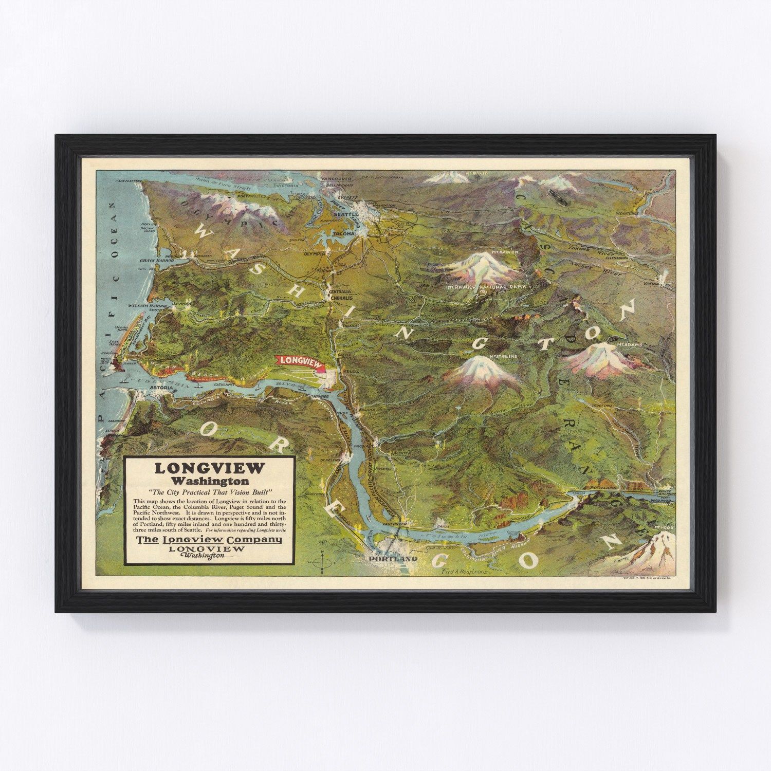 vintage map of Seattle, Washington, 1923
