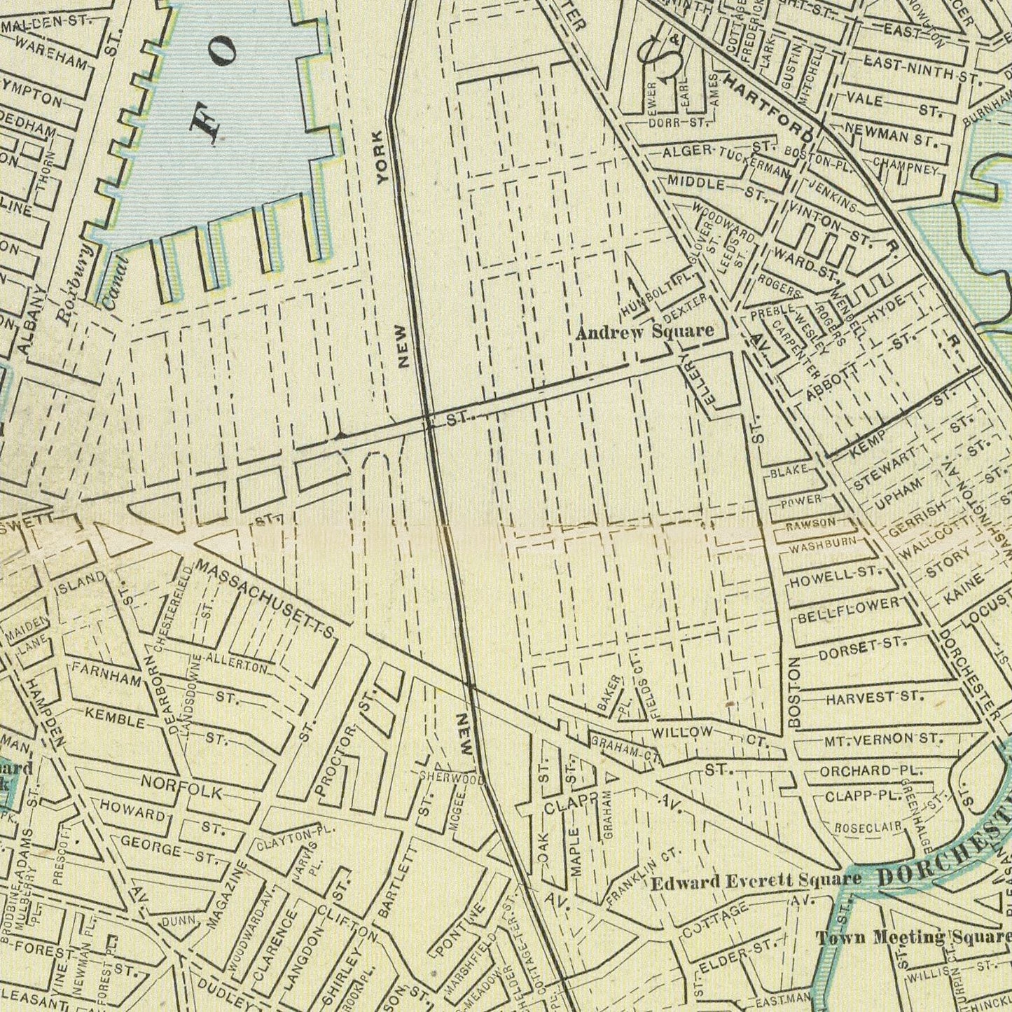 Vintage Map of Boston Massachusetts 1901 Print