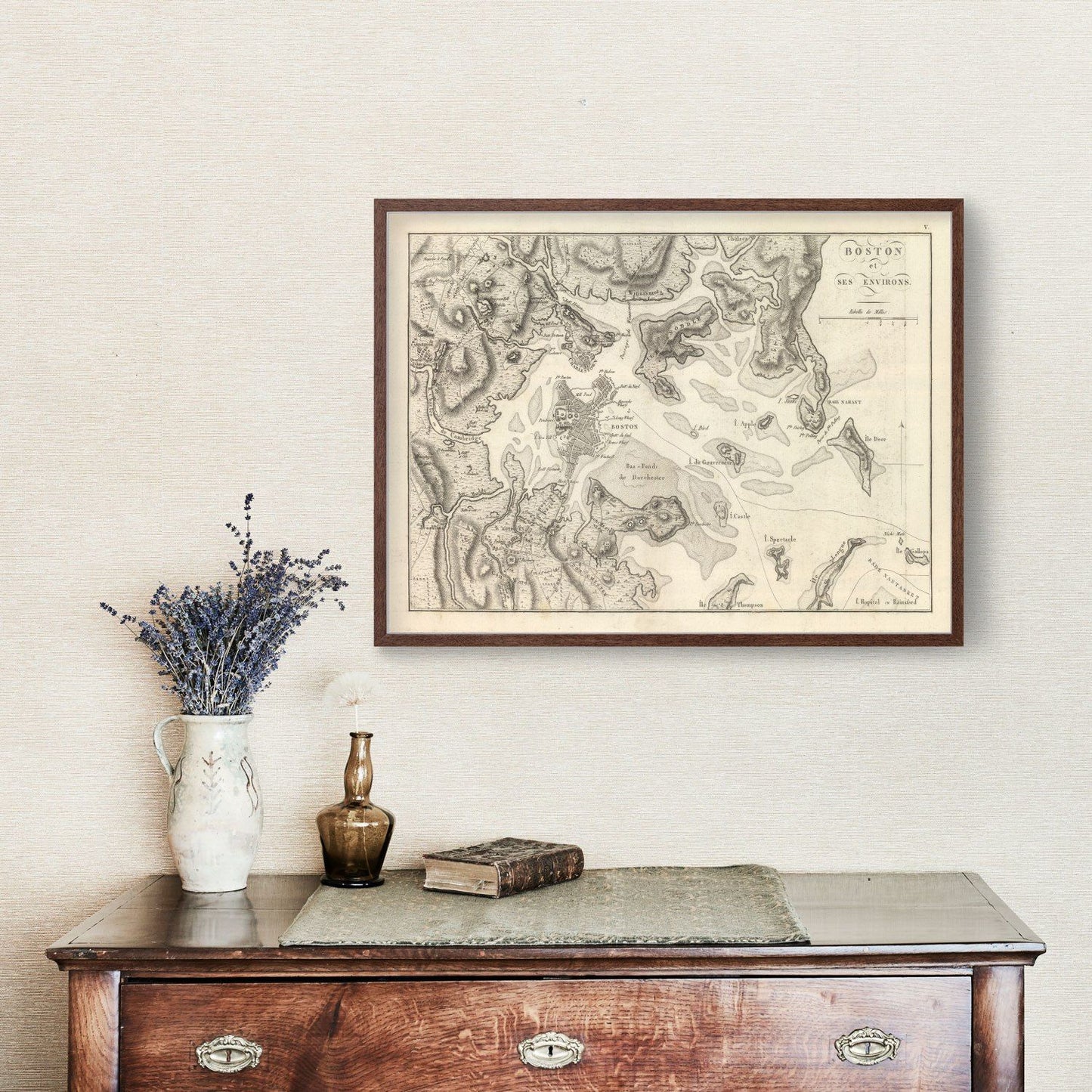 Vintage Map of Boston, Massachusetts 1807