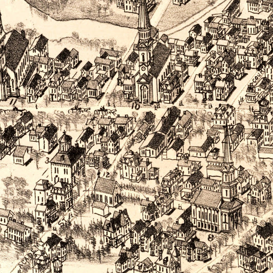 Vintage Map of Arlington, Massachusetts, 1884