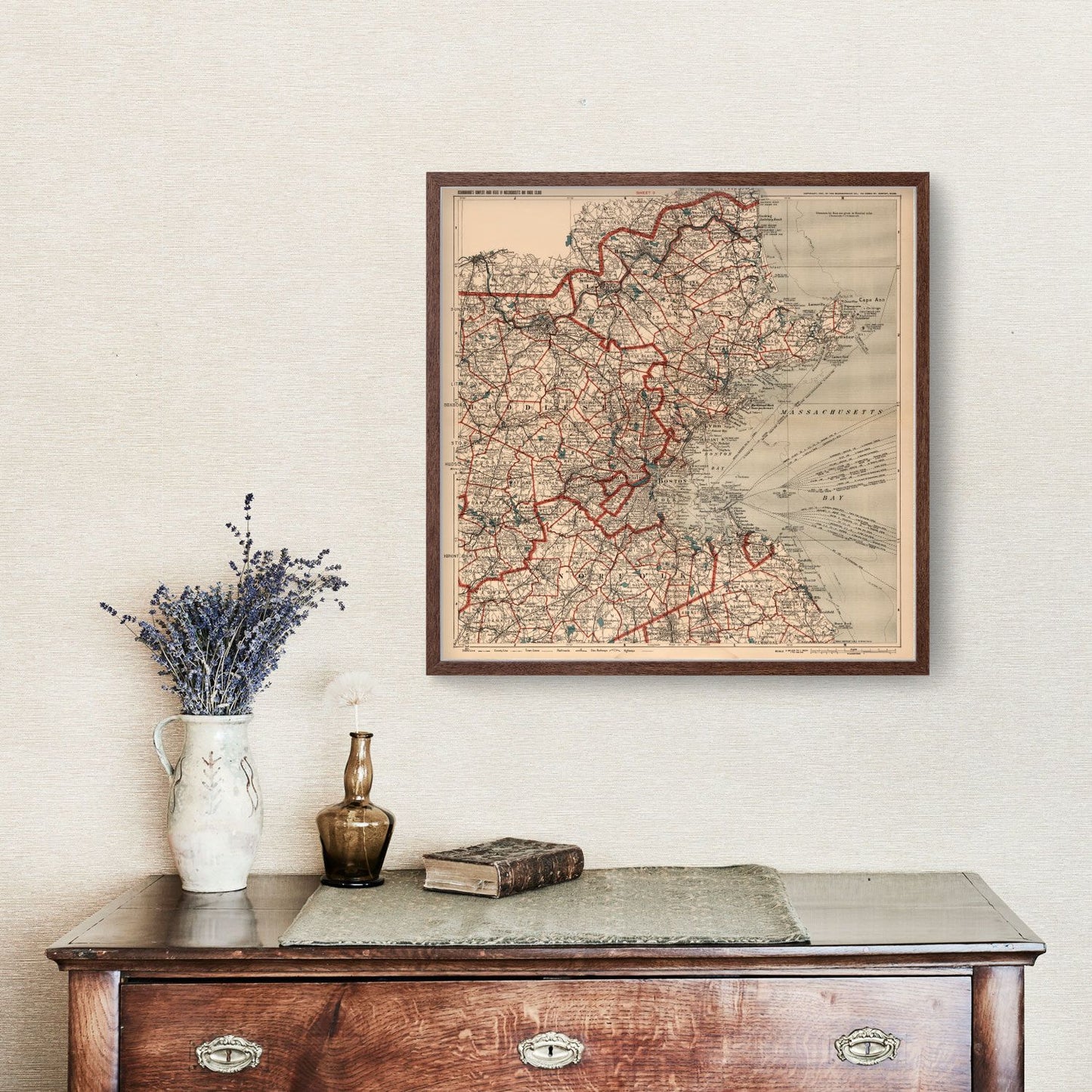 Vintage Map of Boston Massachusetts 1905 Print