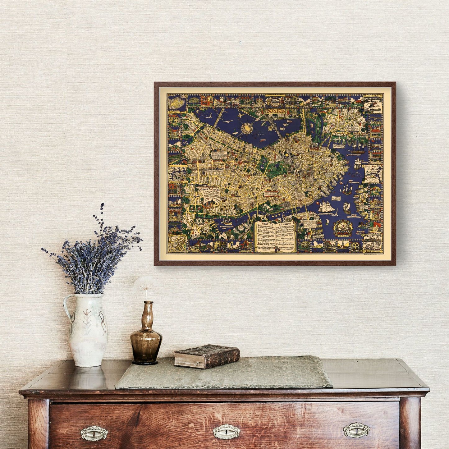 Vintage Map of Boston, Massachusetts, 1926 (B)
