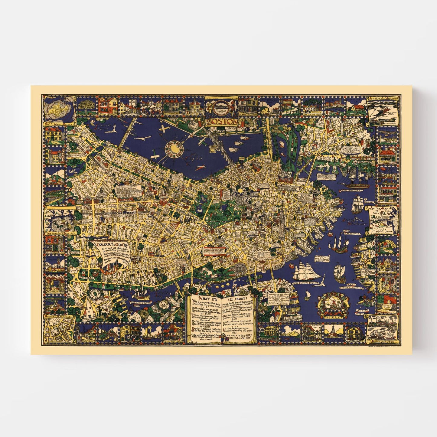 Vintage Map of Boston, Massachusetts, 1926 (B)