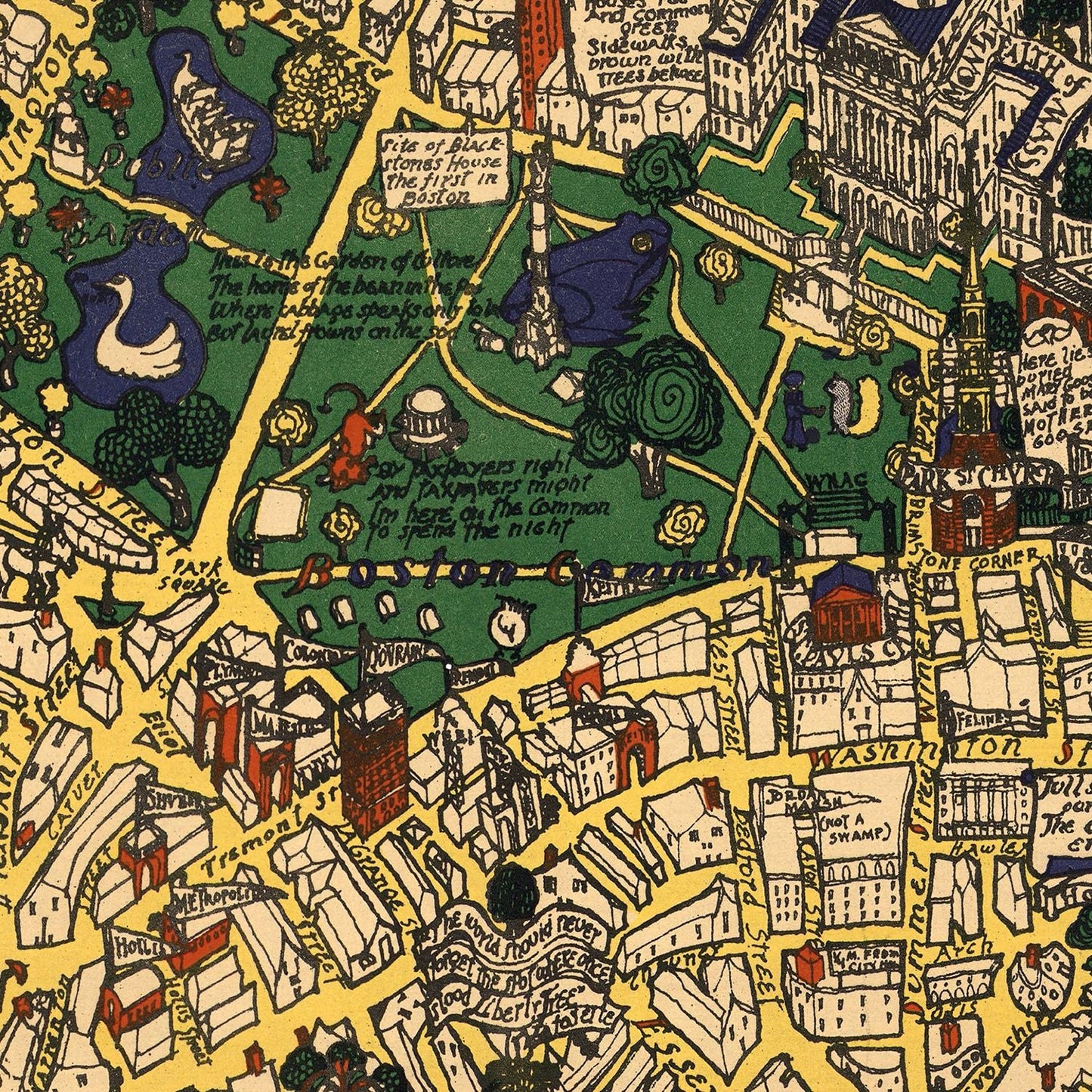 Vintage Map of Boston, Massachusetts, 1926 (B)