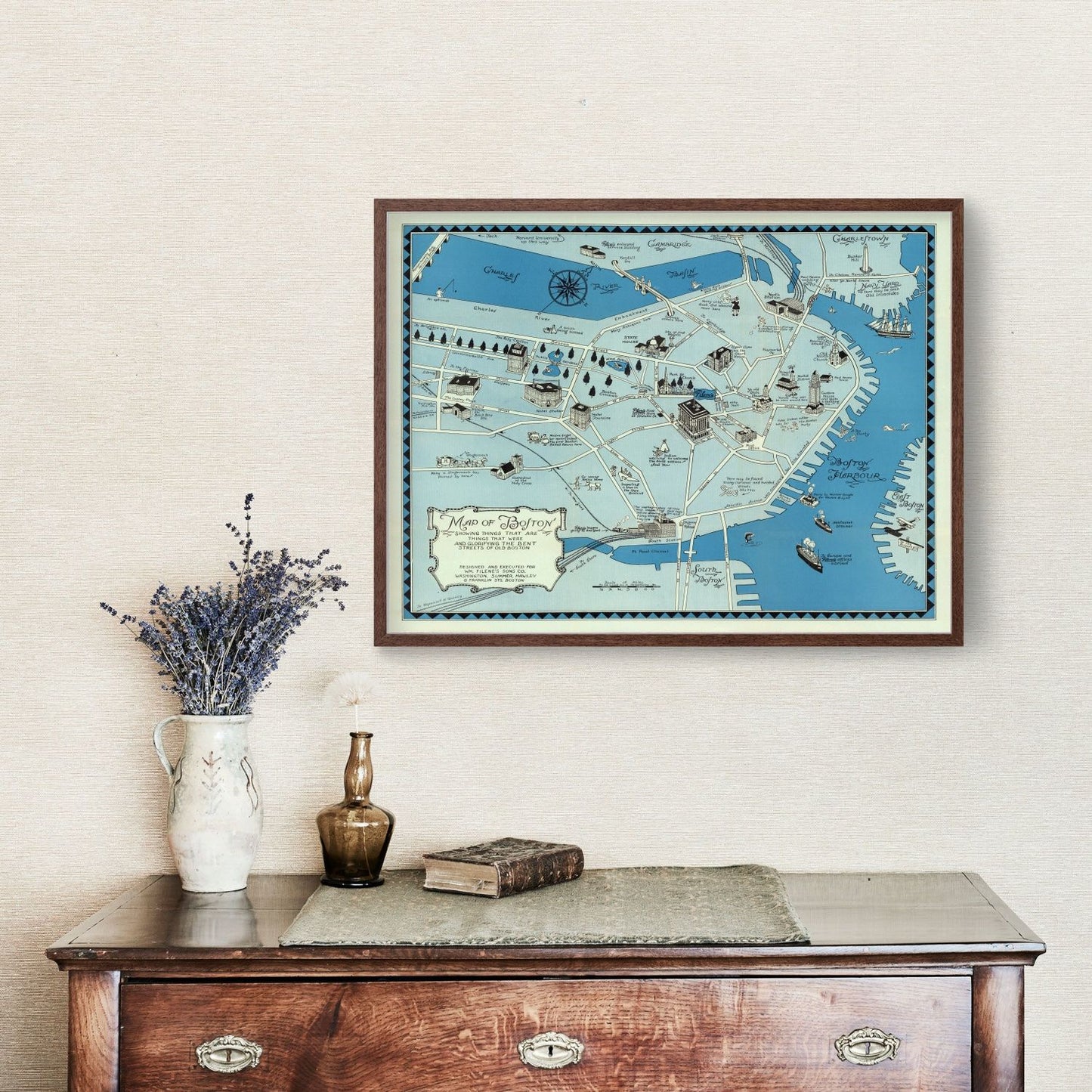 Vintage Map of Boston, Massachusetts, 1926 (A)