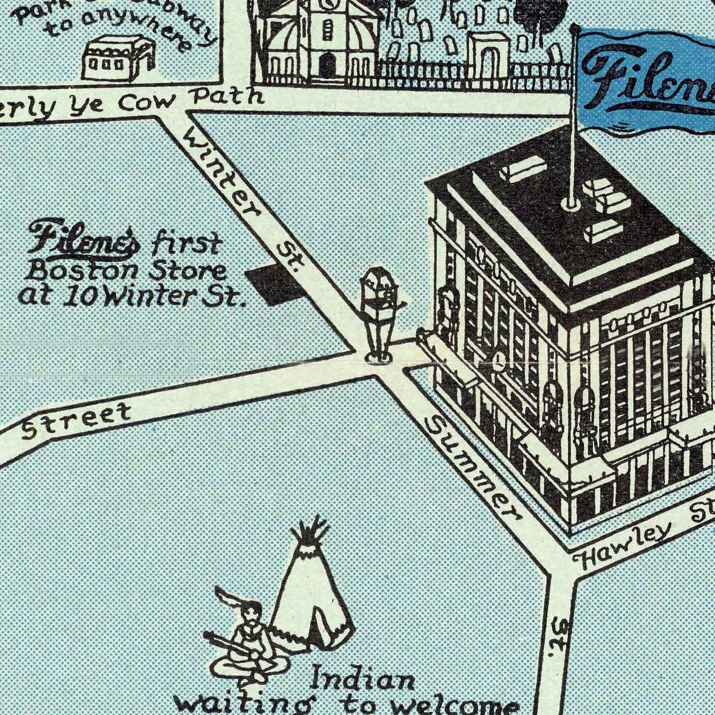 Vintage Map of Boston, Massachusetts, 1926 (A)